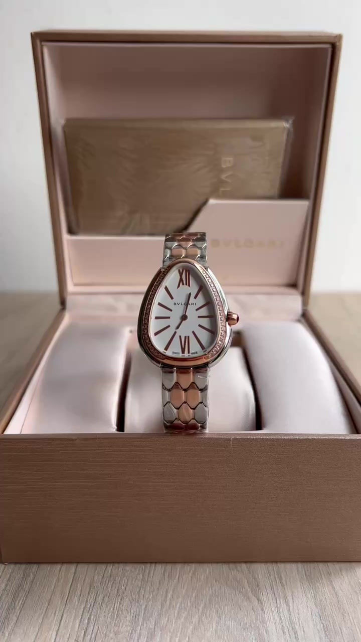 Miniatura: BVLGARI SERPENTE MISTO BRANCO ROSE BRILHANTE 23MM X 35MM FEMININO