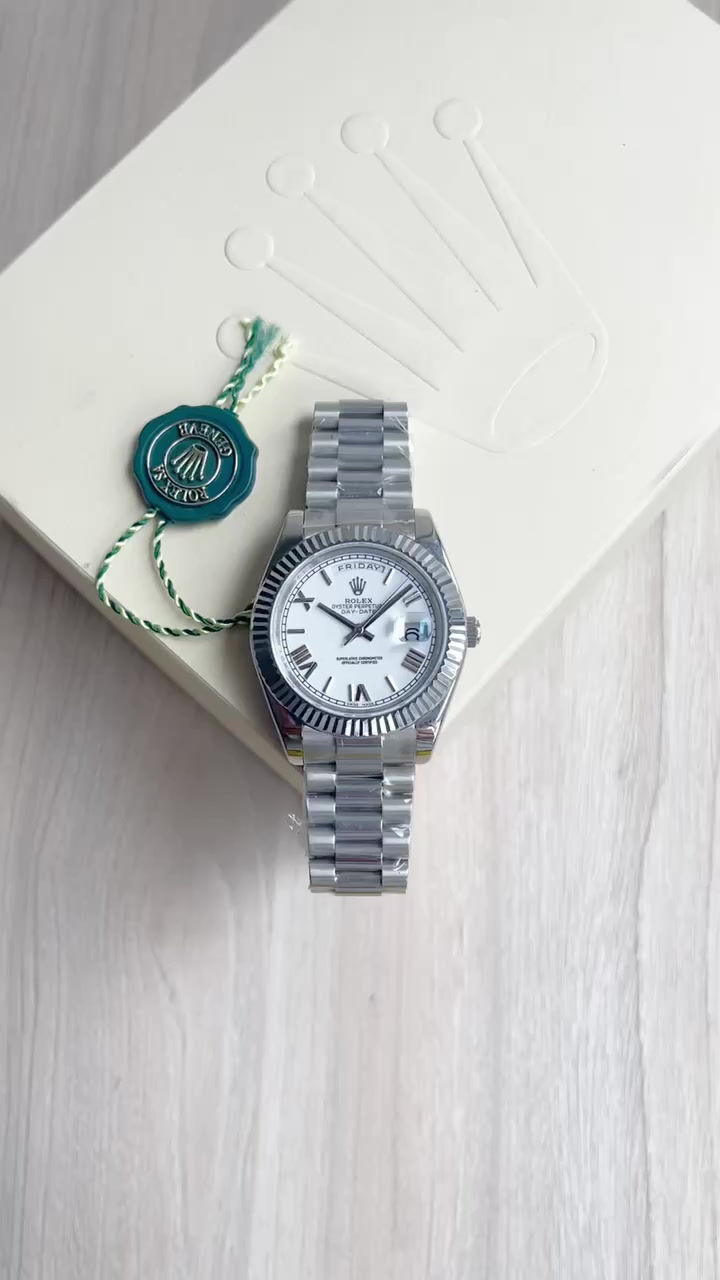 Miniatura: ROLEX DAY-DATE PRATA BRANCO 40MM