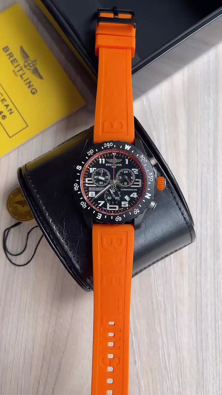 Miniatura: BREITLING ENDURANCE PRETO LARANJA 46MM