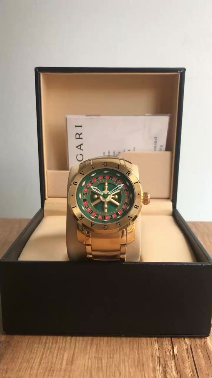 Miniatura: BVLGARI IRON MAN ROLETA DOURADO VERDE  44MM