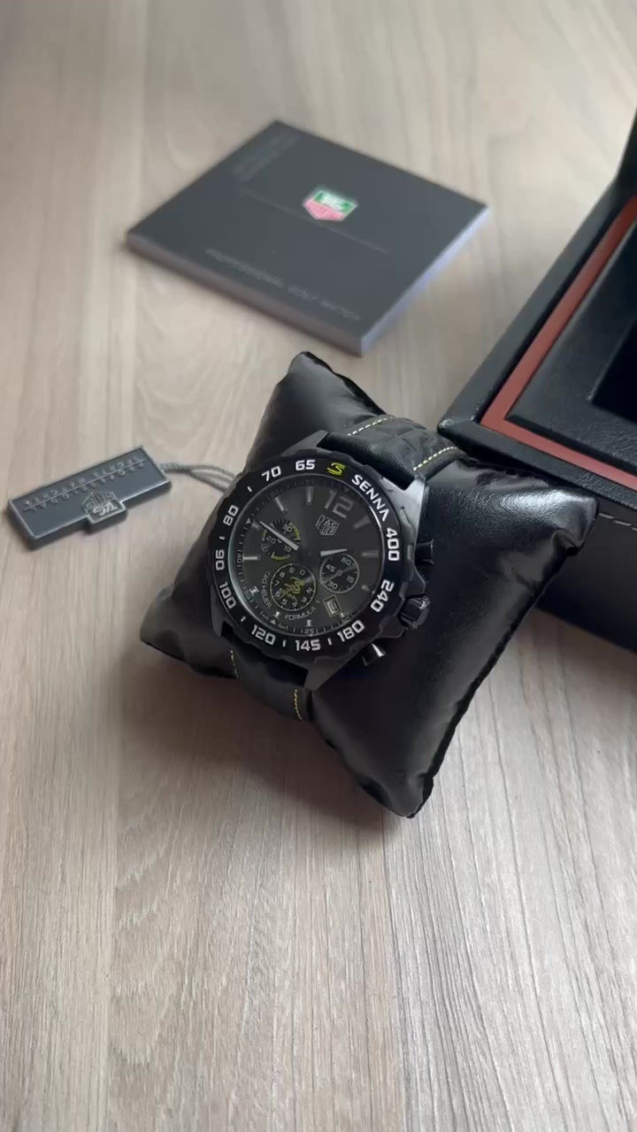Miniatura: TAG HEUER F1 FORMULA 1 SENNA PRETO COURO 43MM