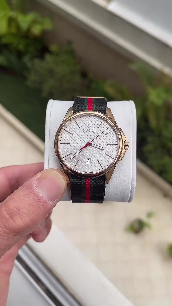 Miniatura: GUCCI ROSE BRANCO PULSEIRA NYLON 39MM