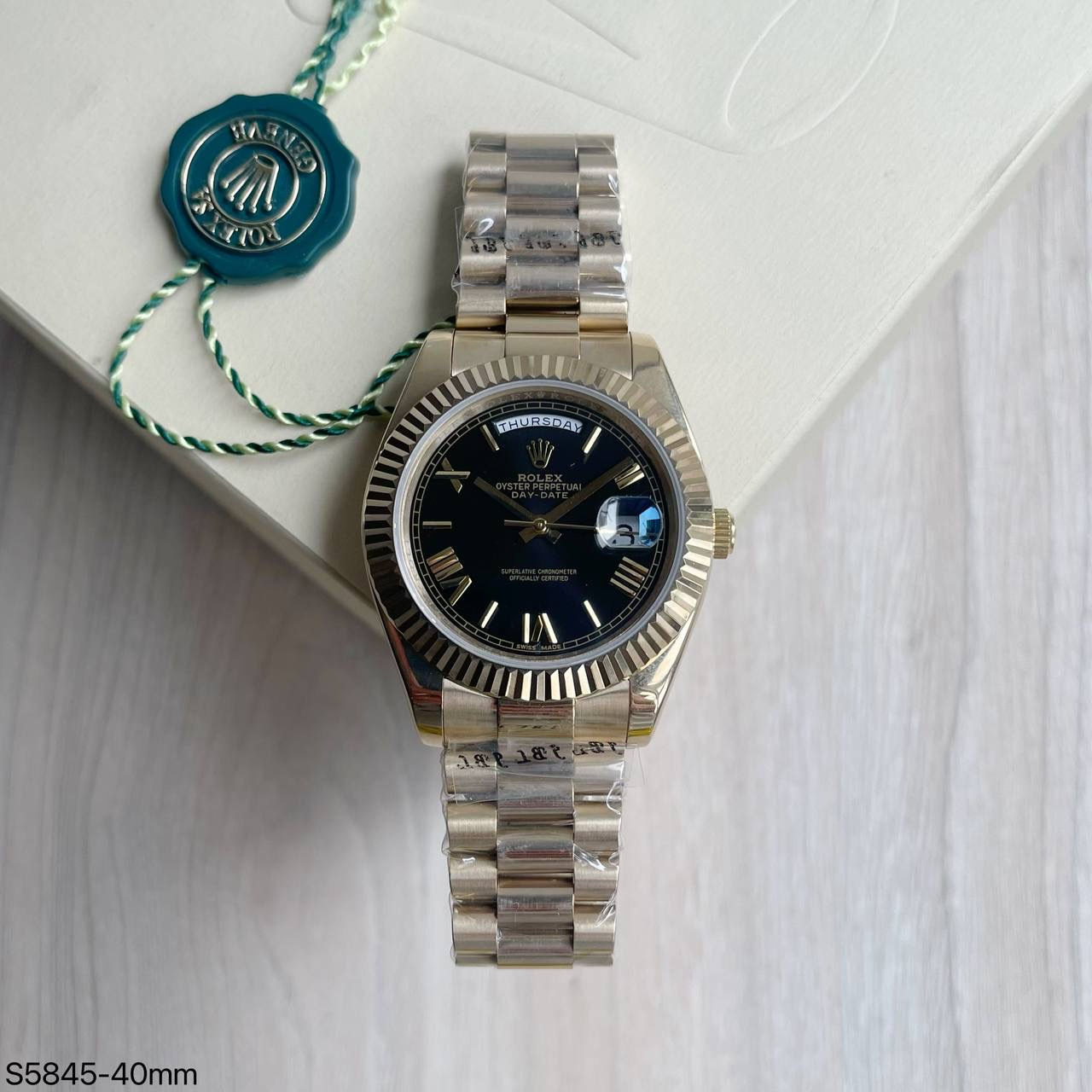 ROLEX DAY-DATE DOURADO PRETO 40MM
