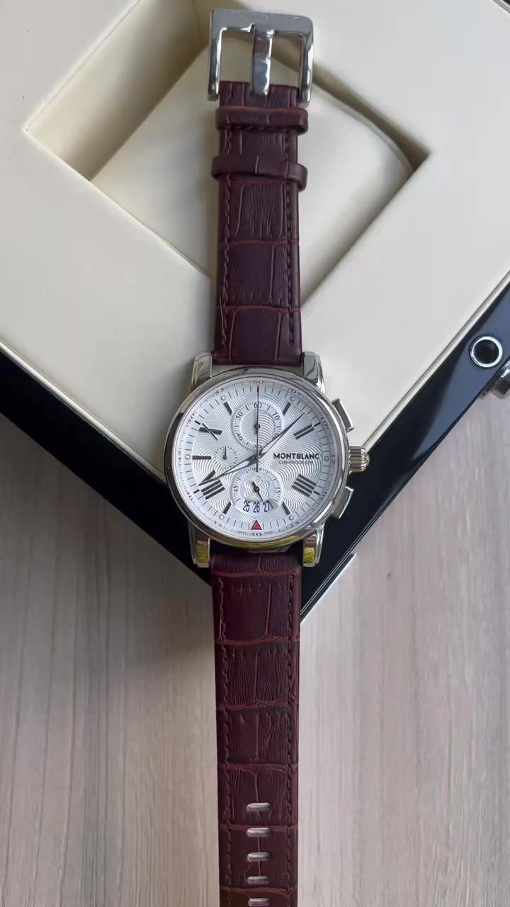 Miniatura: MONT BLANC PRATA COURO 44MM