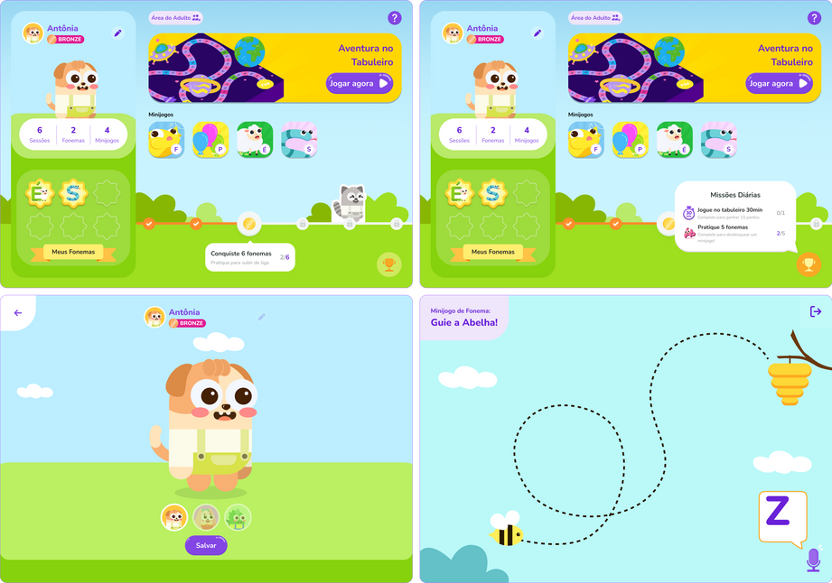 Dashboard, avatar customization and mini game