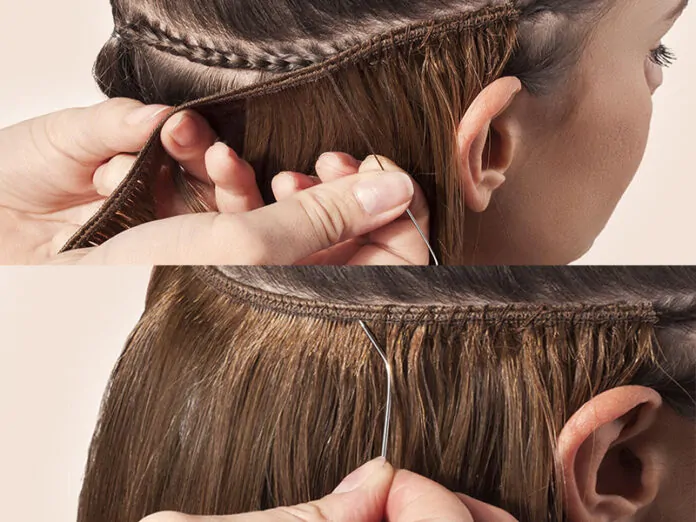 Sew-In Hair Extensions, which is the safest hair extension for my opinion, because it dose not damage the hair,  cheat and can use same hair over and over again.   Sew in hair extension method is an old school style, where the hair extensions are sew and attached to your natural hair with braids. Women with natural hair widely use this method.