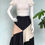 Thumbnail: Suki Denim Black Skirt with Binakol Beige