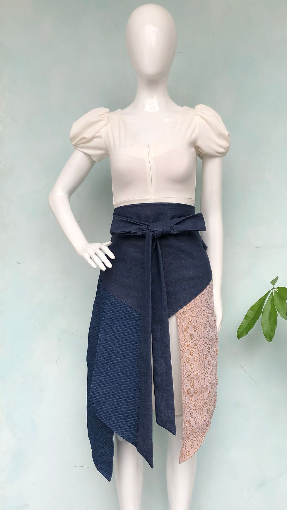 Thumbnail: Myx Accent Piece Denim with Beige Kundiman  2 Way Accent Pieces