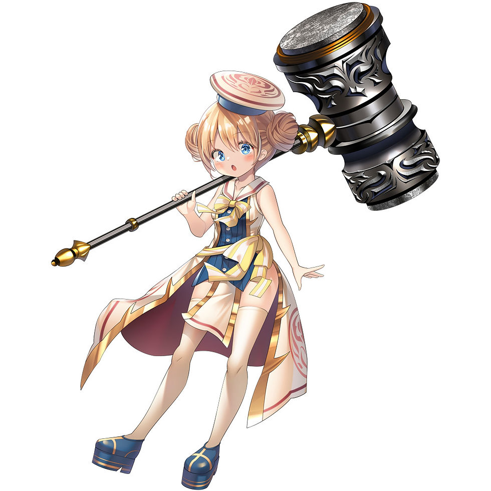 サムネイル： 【立ち絵】ハンマー女子【表情9種+武器】