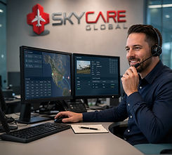 Especialista logístico de SkyCare Global gestiona apoyo local, transporte integral y acompañamiento