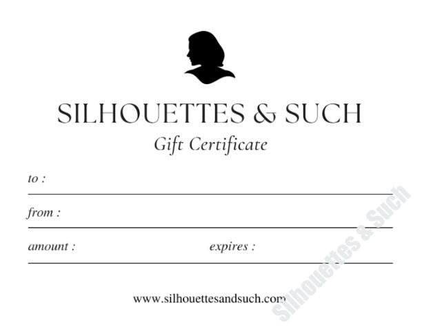 Thumbnail: Silhouettes & Such Gift Certificate