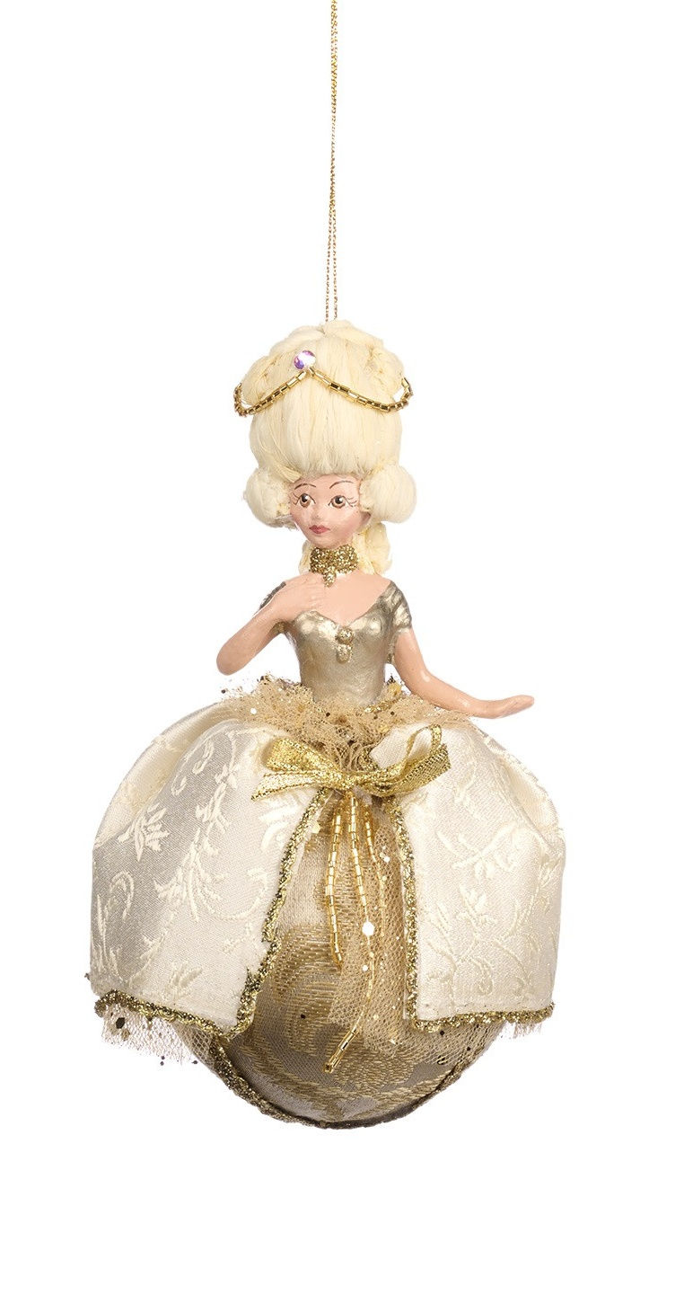 Goodwill 2026 Sun King Baroque Cream Lady on Ball Ornament 18cm