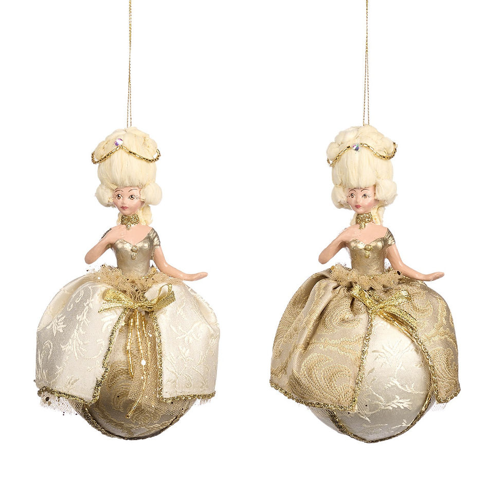 Goodwill 2026 Sun King Baroque Lady on Ball Ornament 18cm Luxury Christmas Tree Decoration