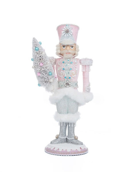 Katherine's Collection 18cm Admiral Jackson Frost Nutcracker standing in a silver military coat with frosted accents.