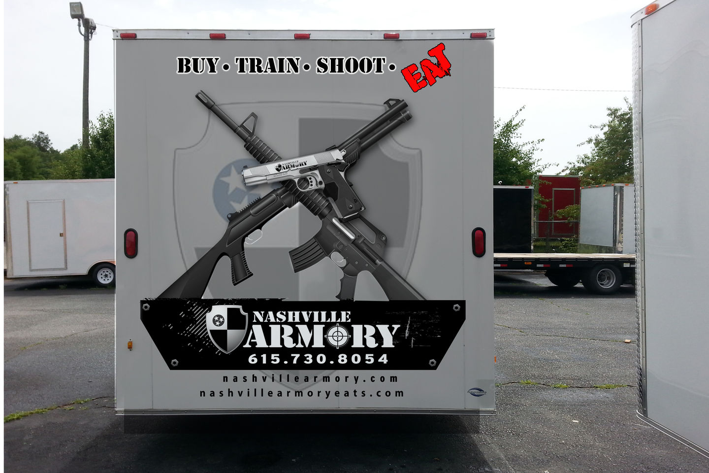 Back of Armory Eats Trailer