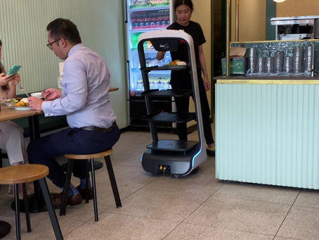 Robot waiter at Ayam Penyet Ria in South Melbourne!