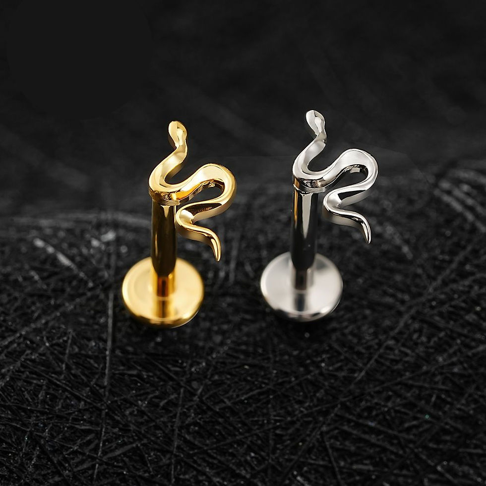 Miniaturbild: Mini Schlange - Titan Gold Labret Piercing