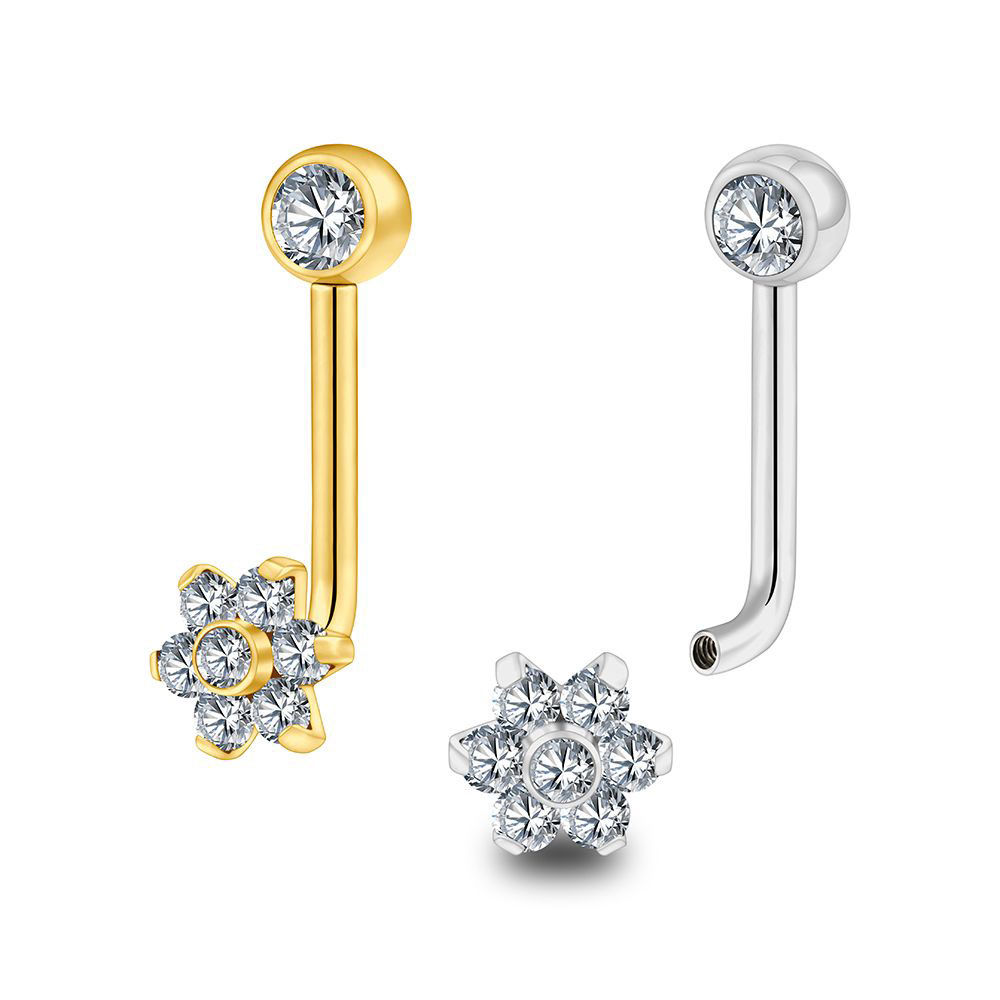 Christina Blume - Titan Gold Edelstein Intim Piercing