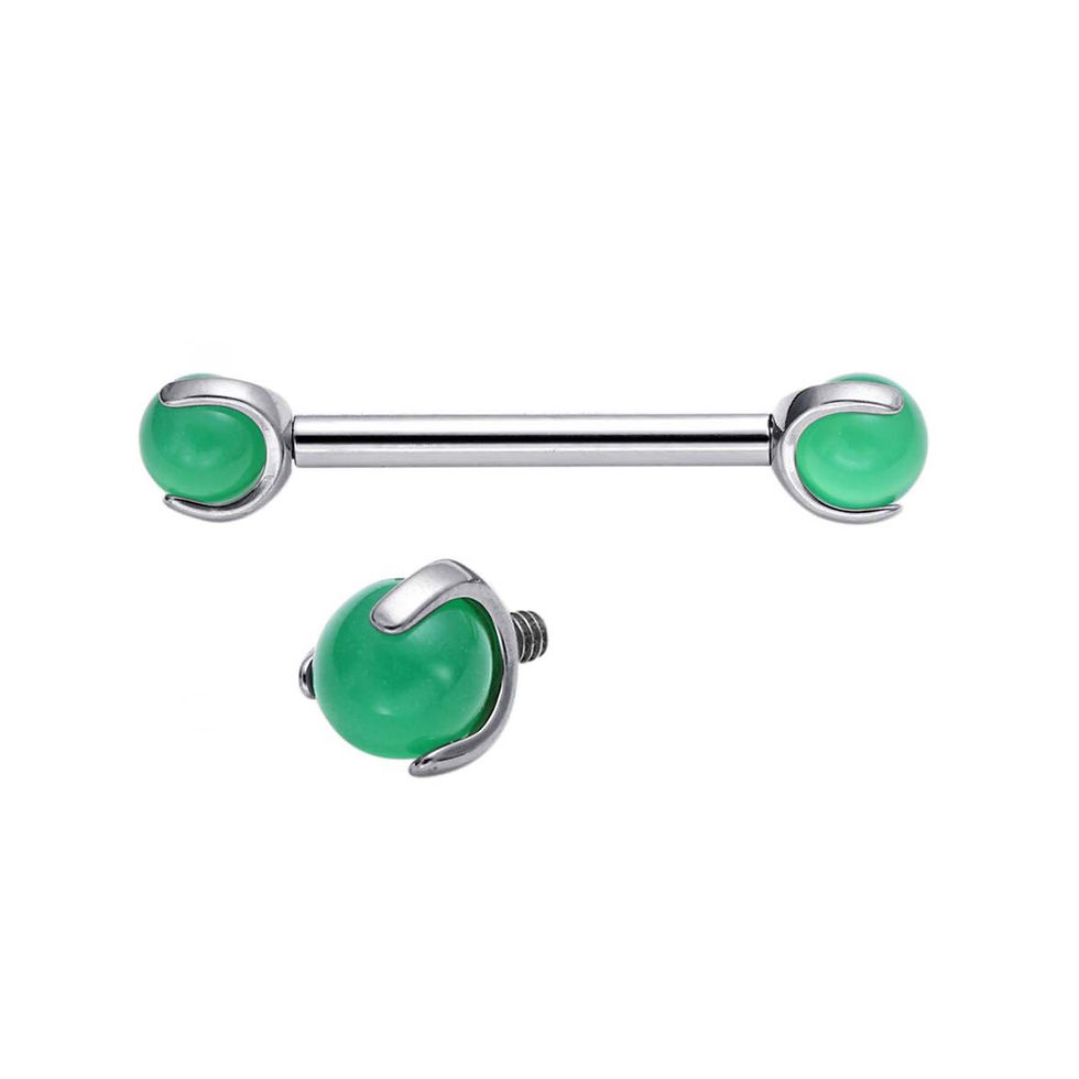 Miniaturbild: Barbell Kugeln - Titan Edelstein Nippel Bridge Industrial Piercing