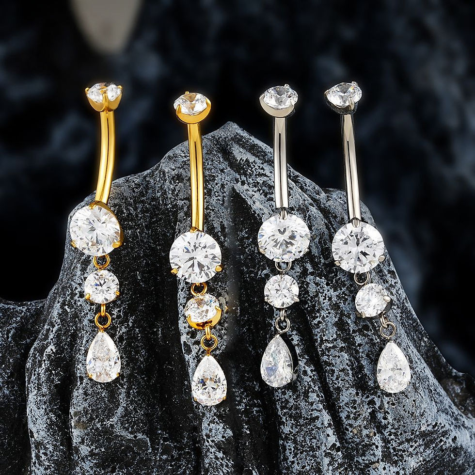 Miniaturbild: Finja - Titan Gold Edelstein Bauchnabelpiercing