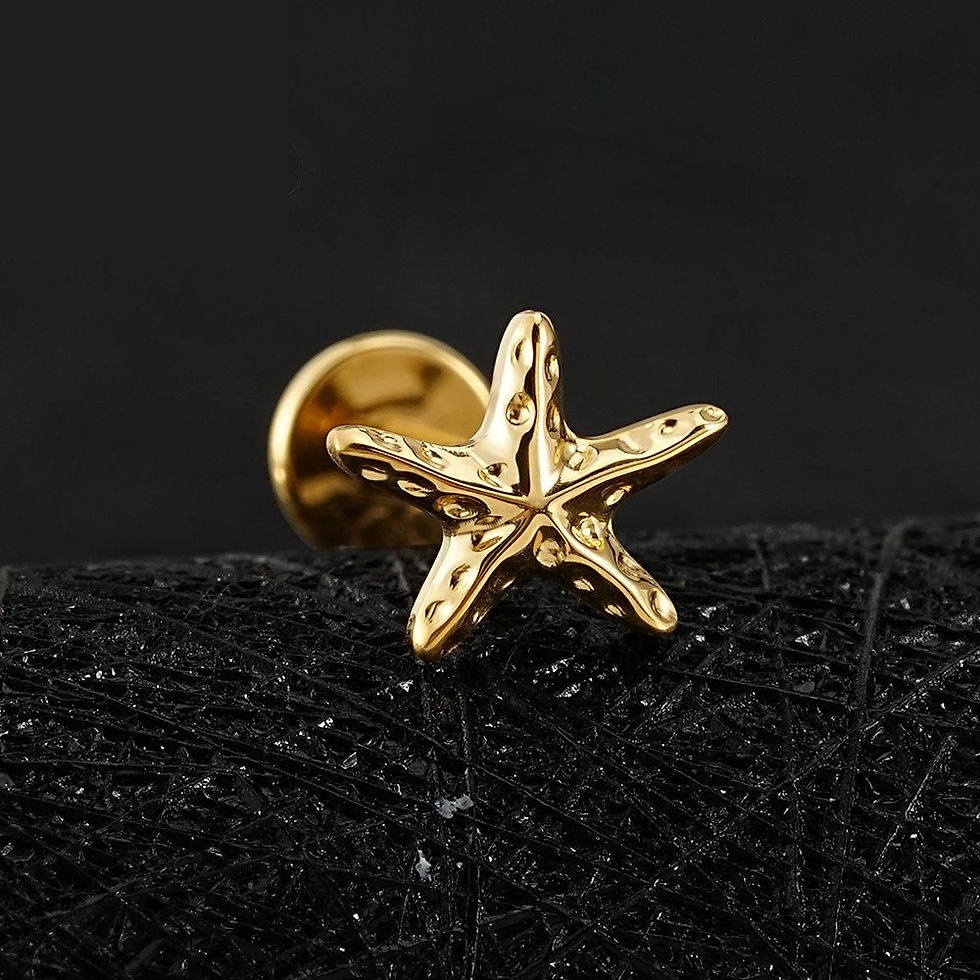 Miniaturbild: Seestern - Titan Gold Labret Piercing