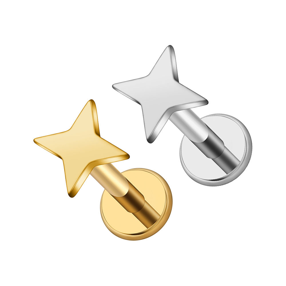DH Star - Titan Gold Labret Piercing