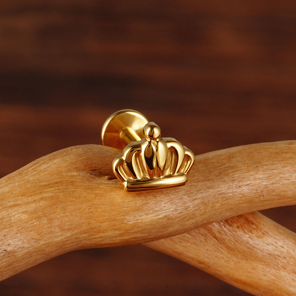 Miniaturbild: Krone - Titan Gold Labret Piercing
