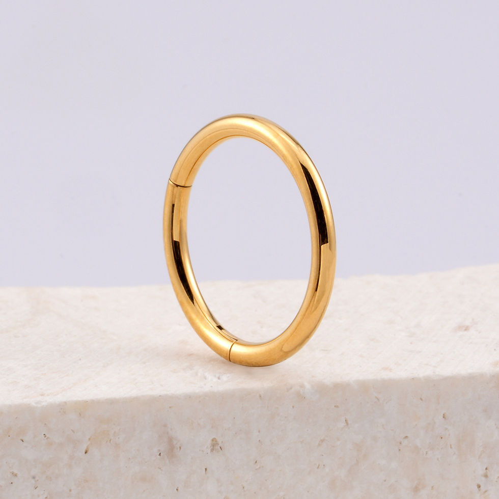Miniaturbild: Segment Basic  - Gold Titan Rose Ring Piercing
