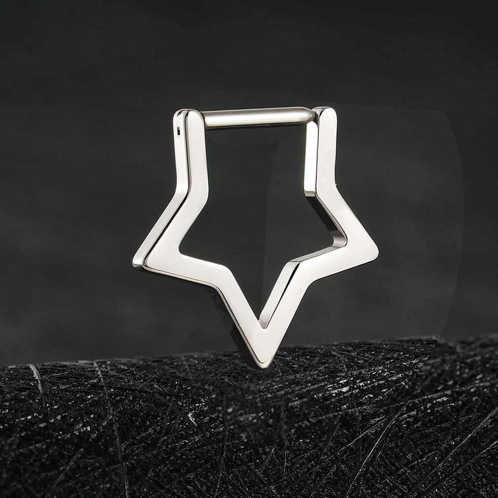 Miniaturbild: Stern - Gold Titan Septum Daith Ring Piercing