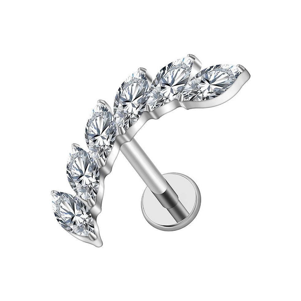 Miniaturbild: Rebe - Titan Gold Edelstein Labret Piercing