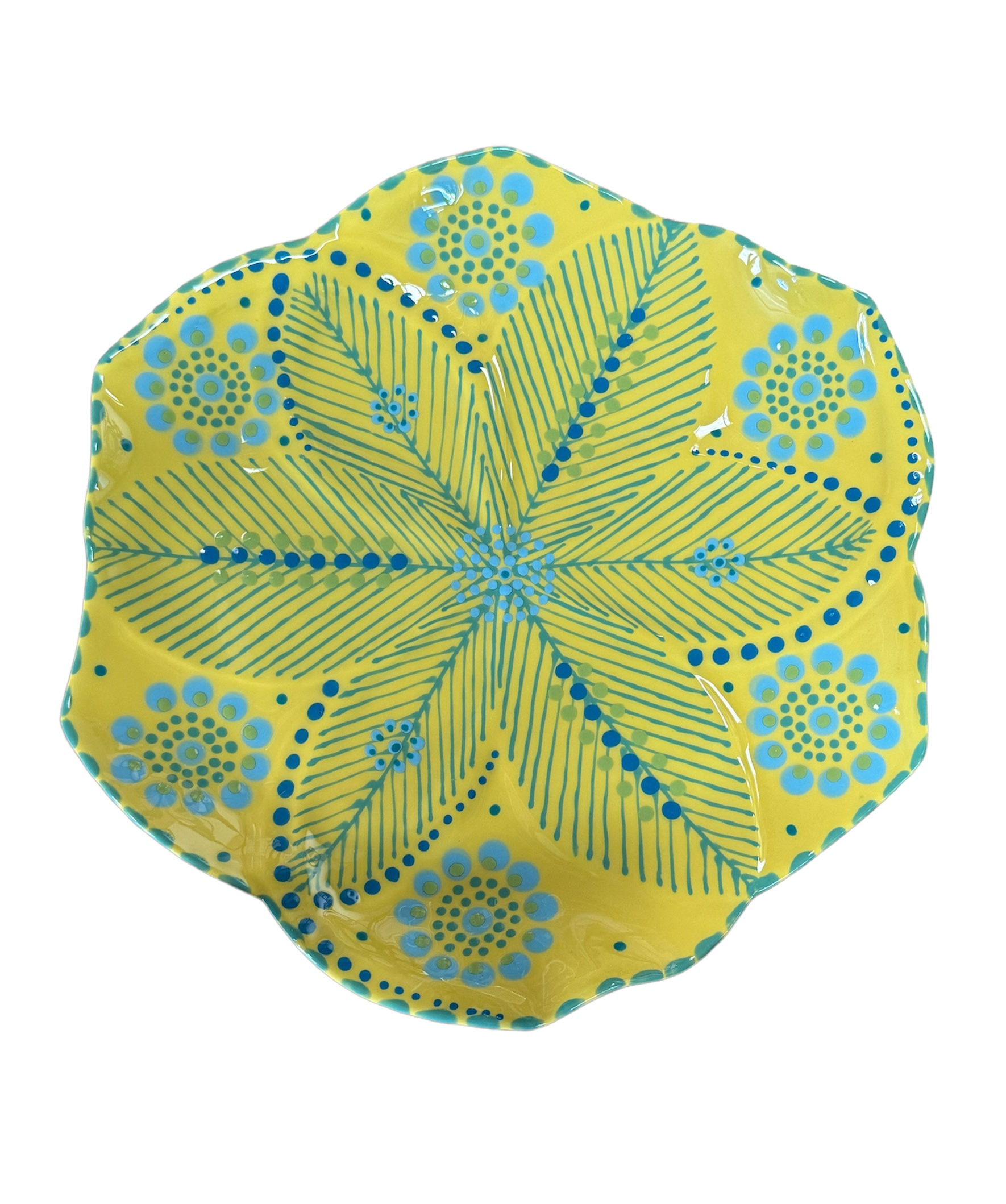 Poppy Dinner Plate - Yellow Pattern