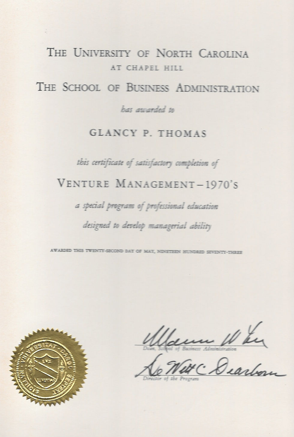 Venture Management Certification