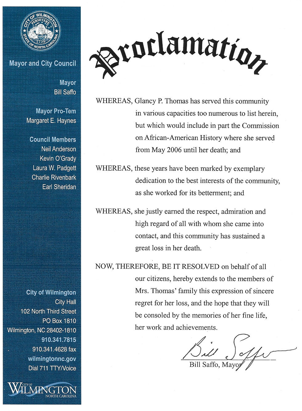 Mayoral Proclamation