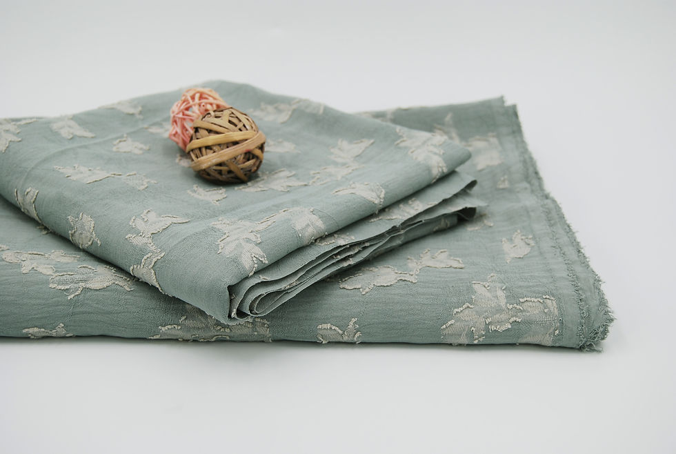 Thumbnail: FADED SAGE Floral Pattern WOVEN Jacquard HUE Fabric by the yard