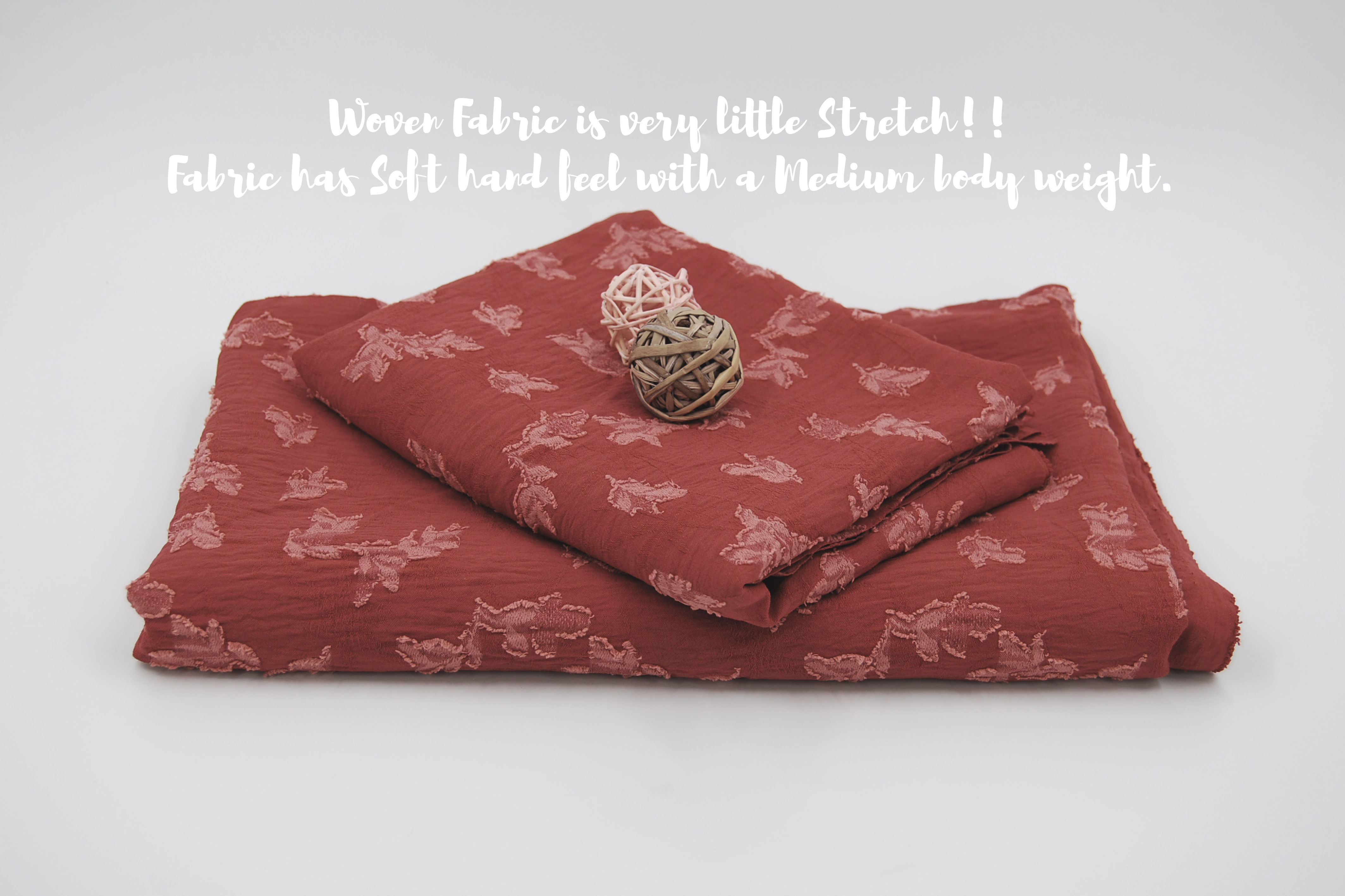 BRICK Floral Pattern WOVEN Jacquard HUE Fabric by the yard