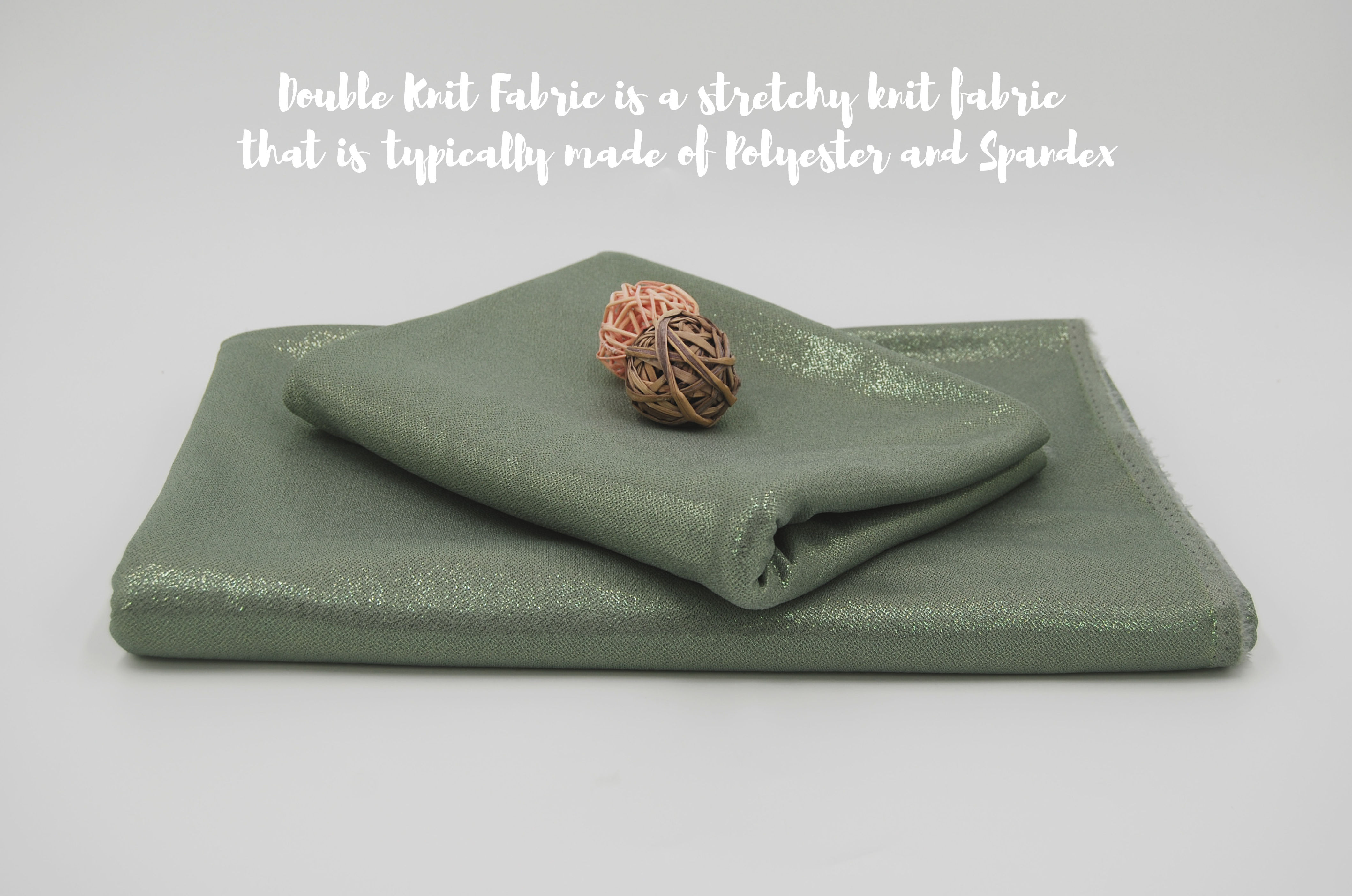 OLIVE Double Knit Solid Foil Fabric by the yard