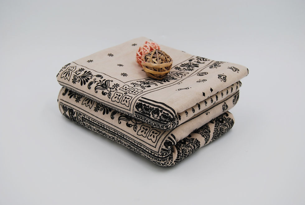 Thumbnail: Taupe & Black "BANDANA" SPUN Print