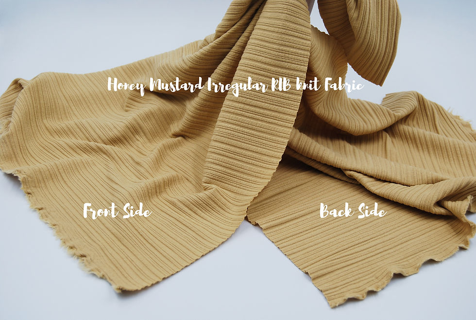 Thumbnail: Honey Mustard Irregular RIB knit Fabric by the yard
