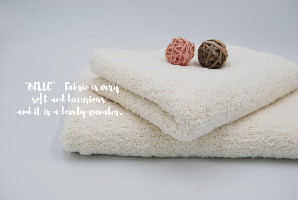 Thumbnail: IVORY Fuzzy Fluffy sweater knit "BELLE" Fabric by the yard
