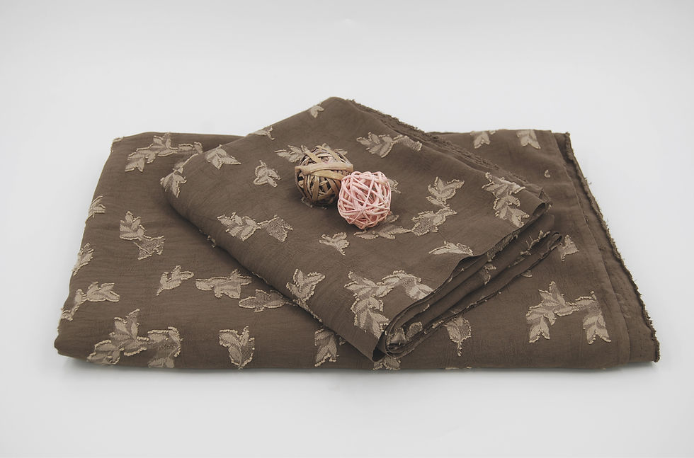 Thumbnail: MOCHA Floral Pattern WOVEN Jacquard HUE Fabric by the yard
