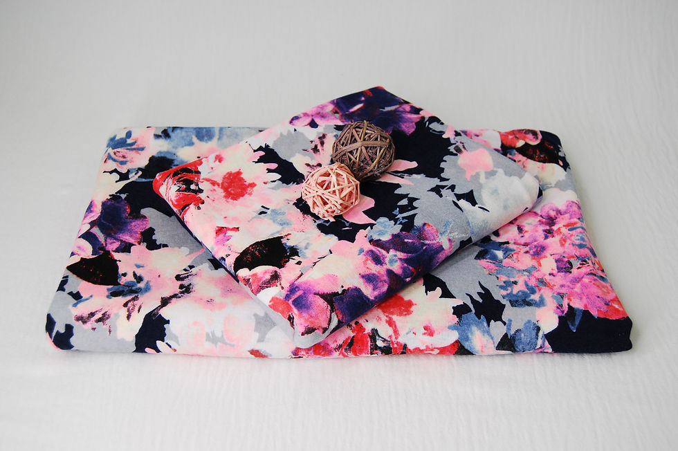 Thumbnail: PINK NEON Flower SPUN Print Fabric by the yard