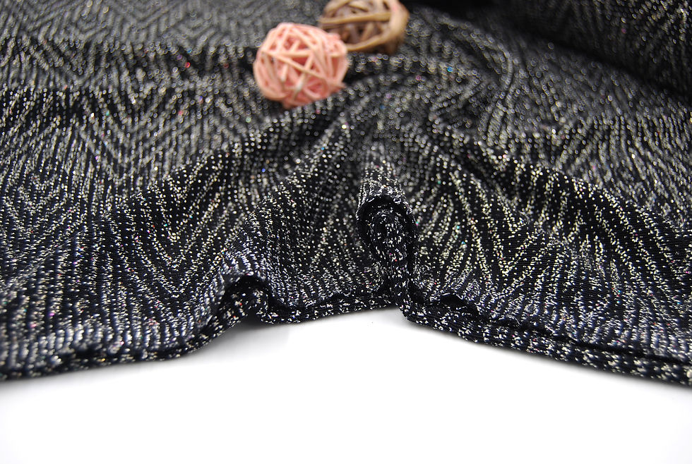Thumbnail: NYLON METALLIC Silver Geometry Glitter Patterns Fabric by the yard