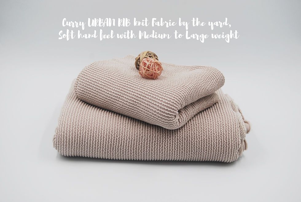 Thumbnail: OATMEAL Curry URBAN RIB knit Fabric by the yard