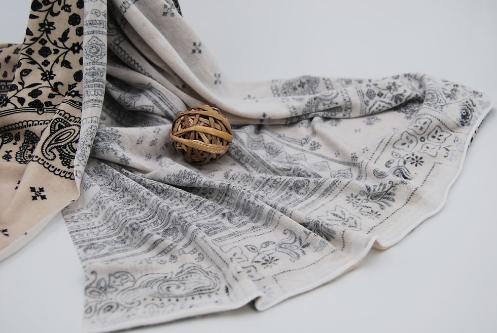 Thumbnail: Taupe & Black "BANDANA" SPUN Print