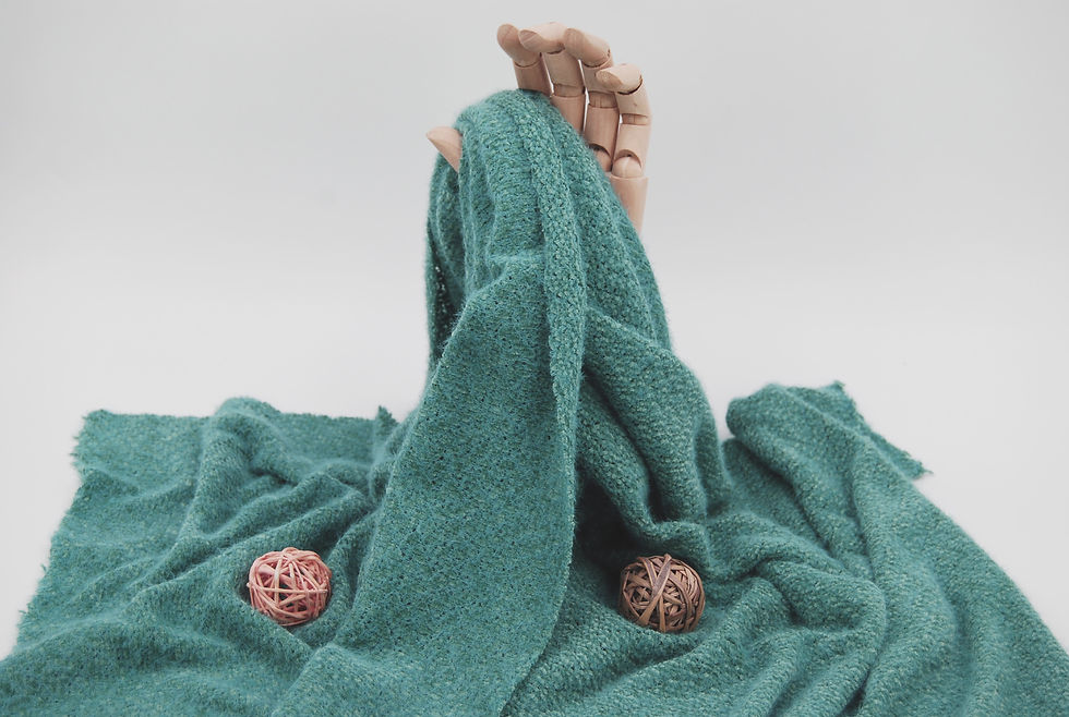 Thumbnail: TEAL Chenille Sweater knit "SUGAR" Fabric