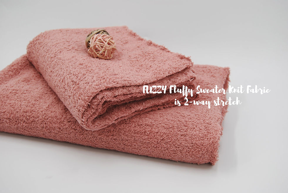 Thumbnail: MAUVE Fuzzy Fluffy sweater knit "BELLE" Fabric by the yard