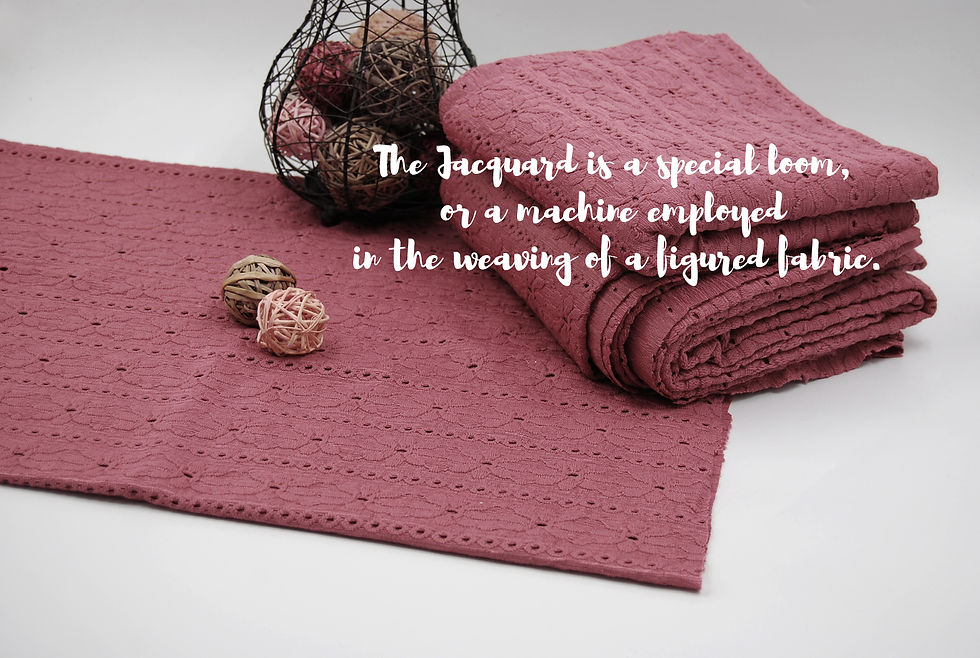 Thumbnail: MAUVE Floral EMBROIDERY JACQUARD Fabric by the yard