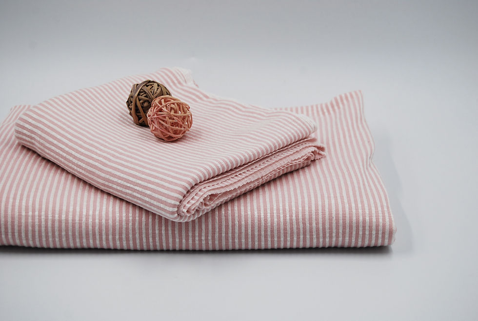 Thumbnail: Baby Pink Striped BAMBOO RIB knit Fabric by the yard