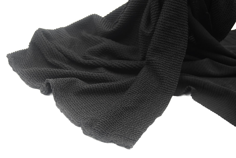 Thumbnail: BLACK Curry URBAN RIB knit Fabric by the yard