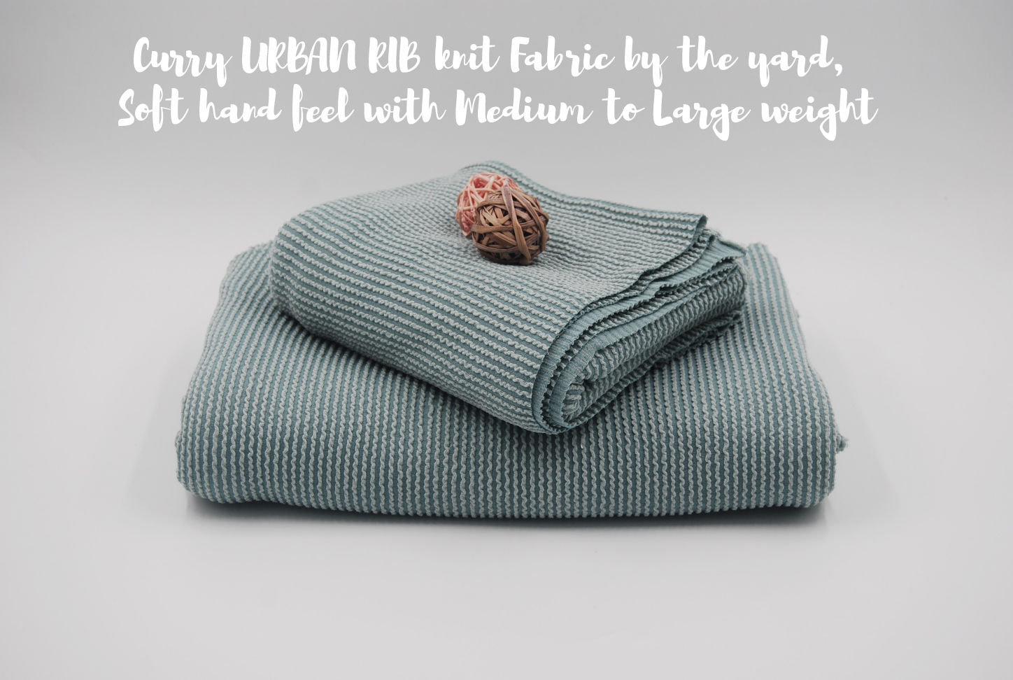 Sage Blue Curry URBAN RIB knit Fabric by the yard